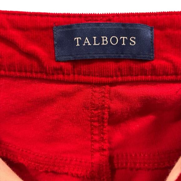 TALBOTS High-Waisted Straight-Leg Apple Red Corduroy Pants, Size 12P - Picture 8 of 10